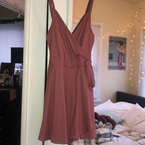 Faux Wrap Romper in pink
